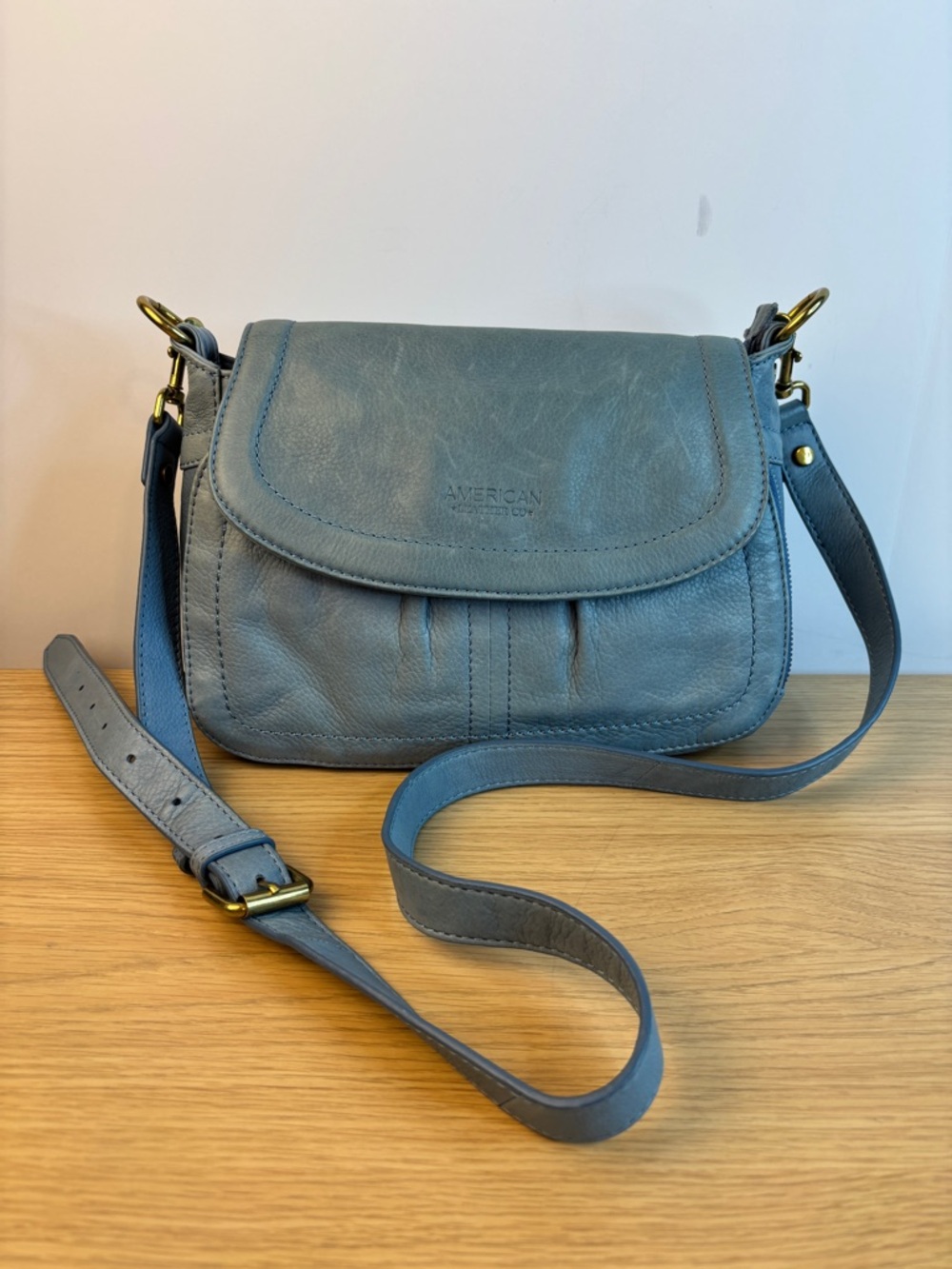 Marino Soft Blue Leather Crossbody from American Leather Co.